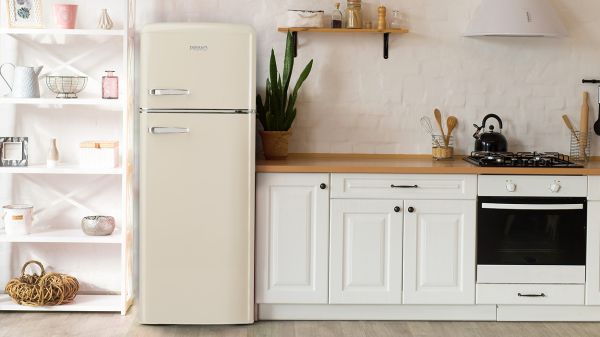 PRIMO PR167RKC Réfrigérateur Rétro - 206L - E - Combi Frigo-Congélateur - Crème